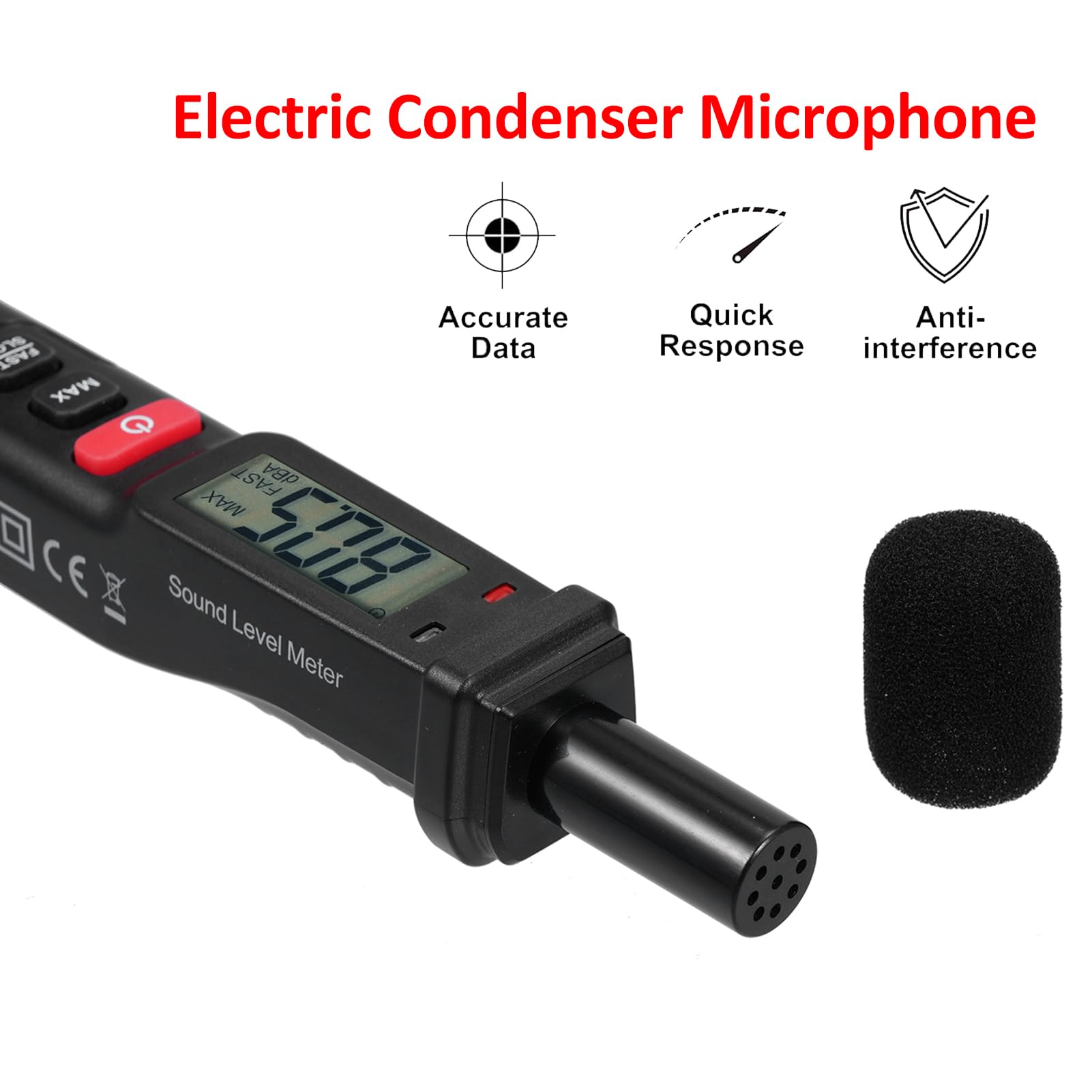 Amazon.co.jp: 騒音計、FY8862 ペン型デジタル騒音計 30db-130db